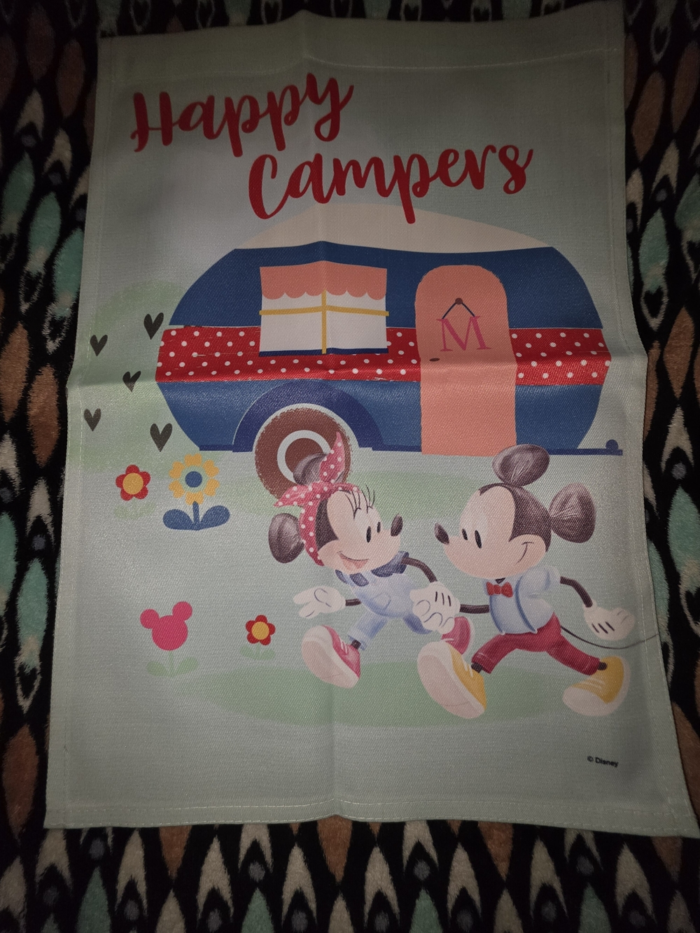 Disney blue and red Minnie & Mickey camper Yard Flag